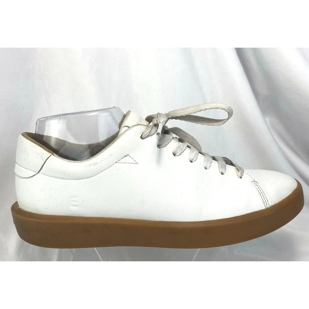 Everlane Releather White Gum Sole Sneaker Heel Toe 25.5 cm M 7 W 8-8.5? FLAW